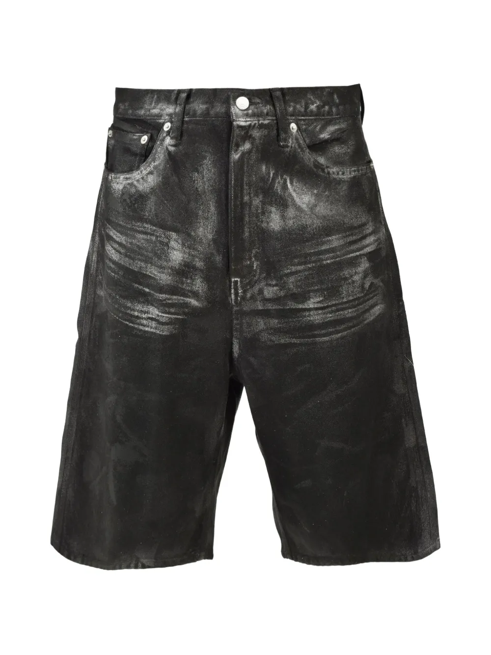 BREATH coated denim shorts - Schwarz