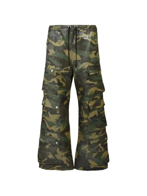 BREATH glitter-coated camouflage-print cargo pants