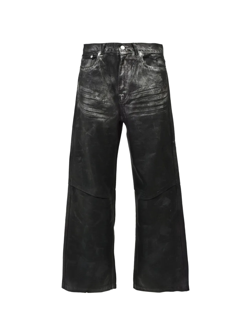 BREATH coated distressed jeans - Nero