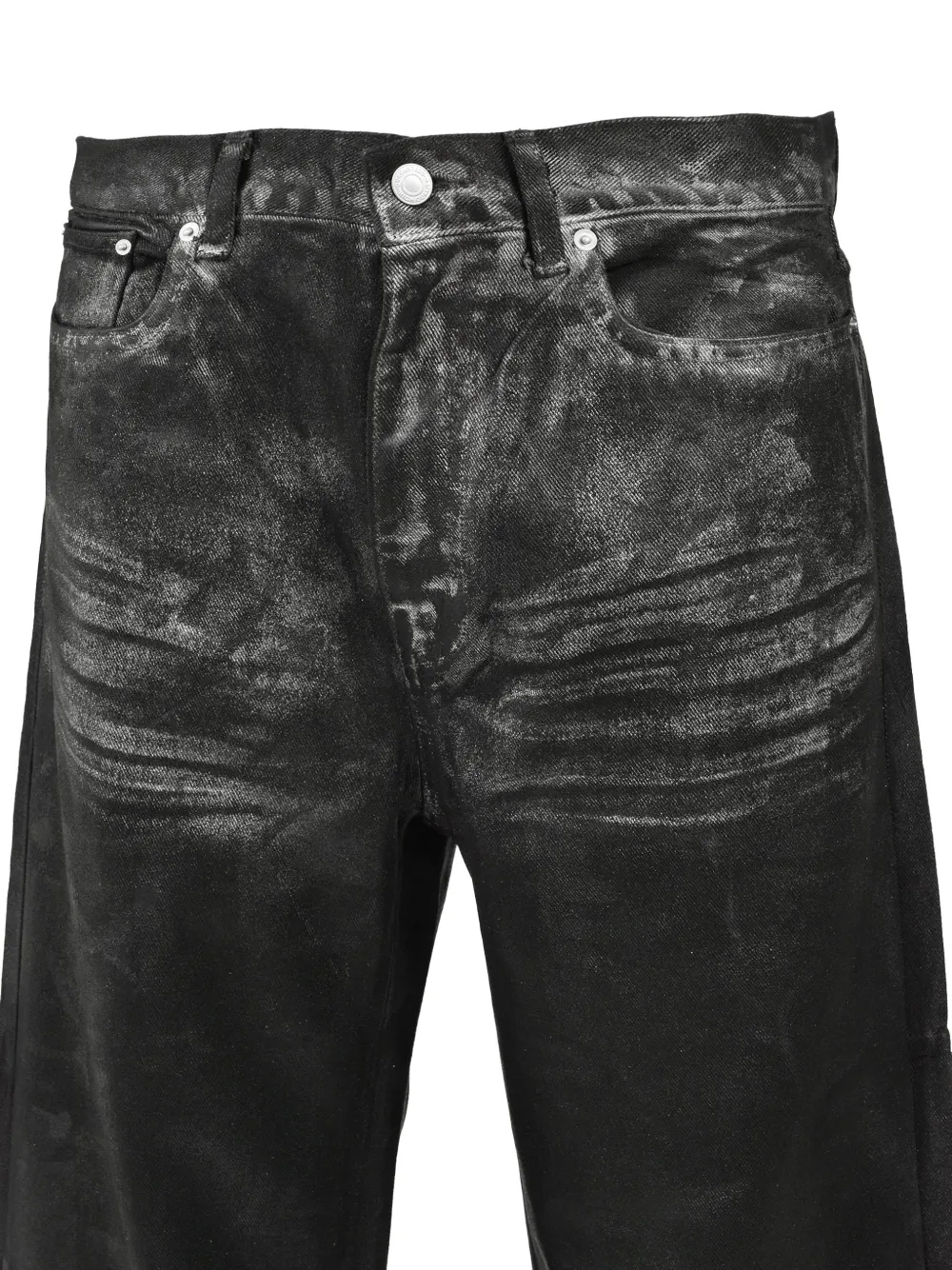 BREATH coated distressed jeans Zwart