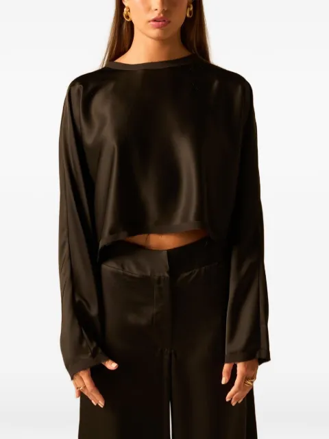 JBQ Anja satin-finish cropped top