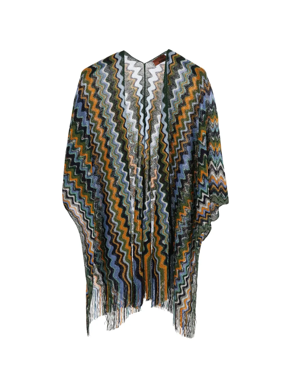Missoni zigzag fringed cape - Vert Missoni zigzag fringed cape - Vert