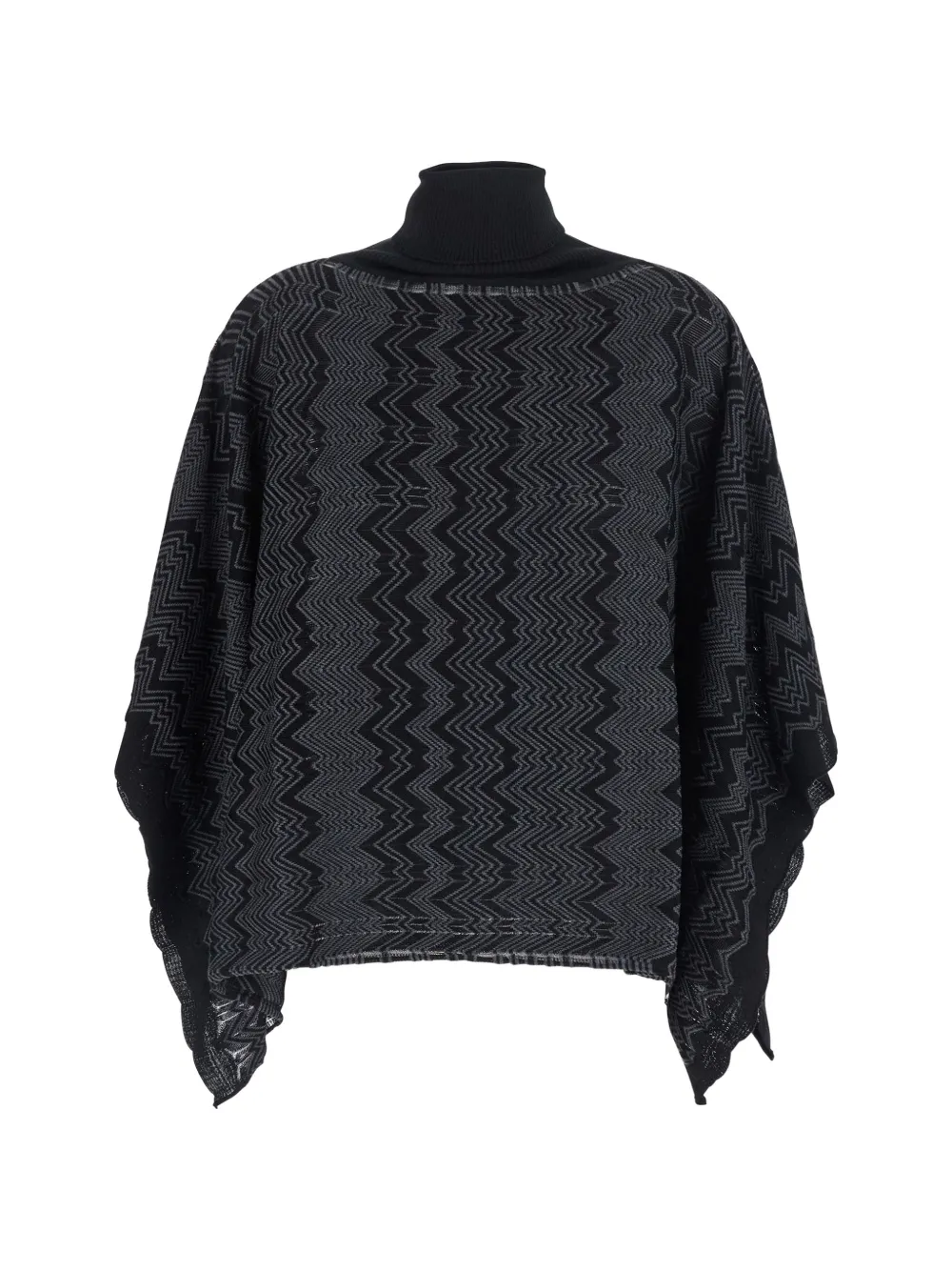 Missoni zigzag-knit poncho - Noir Missoni zigzag-knit poncho - Noir