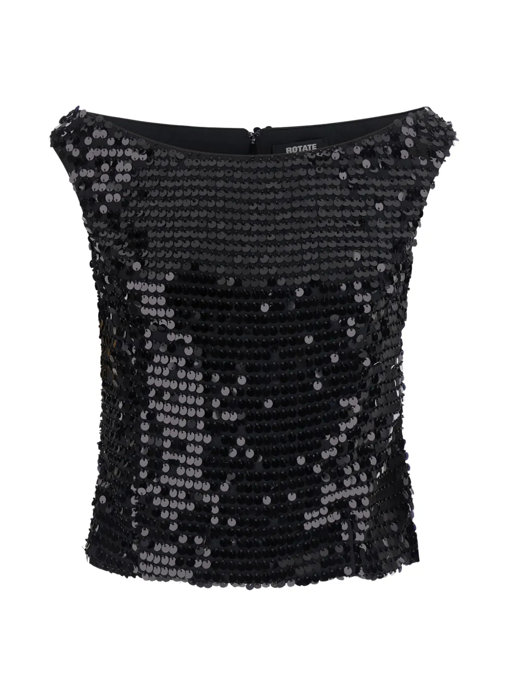 ROTATE BIRGER CHRISTENSEN sequin-embellished boat-neck top - Nero