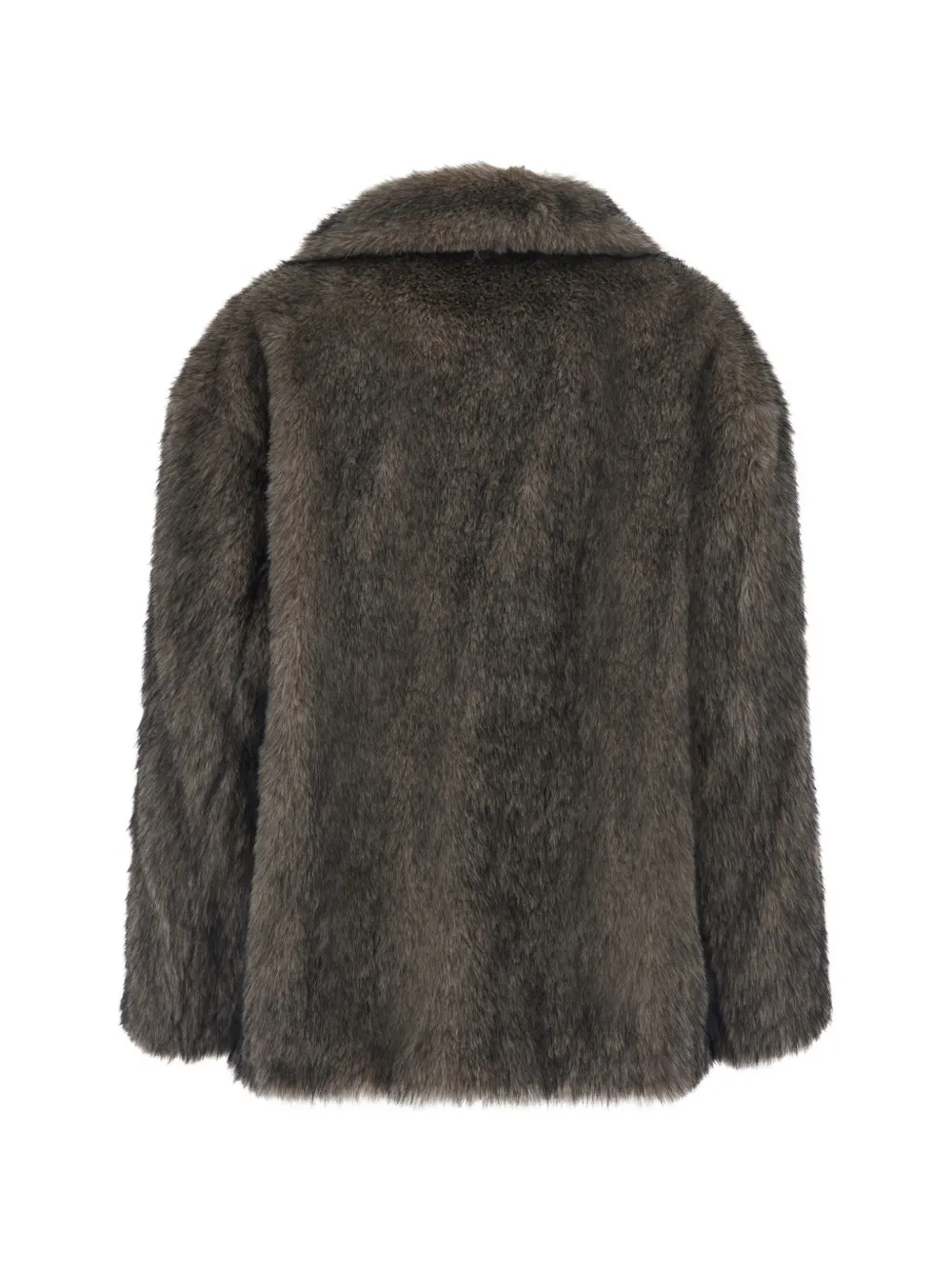 STAND STUDIO Angelika faux-fur notched-lapels coat Bruin