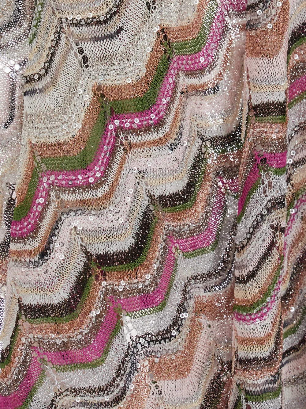Missoni zigzag-knit sequin-embellished cape Beige