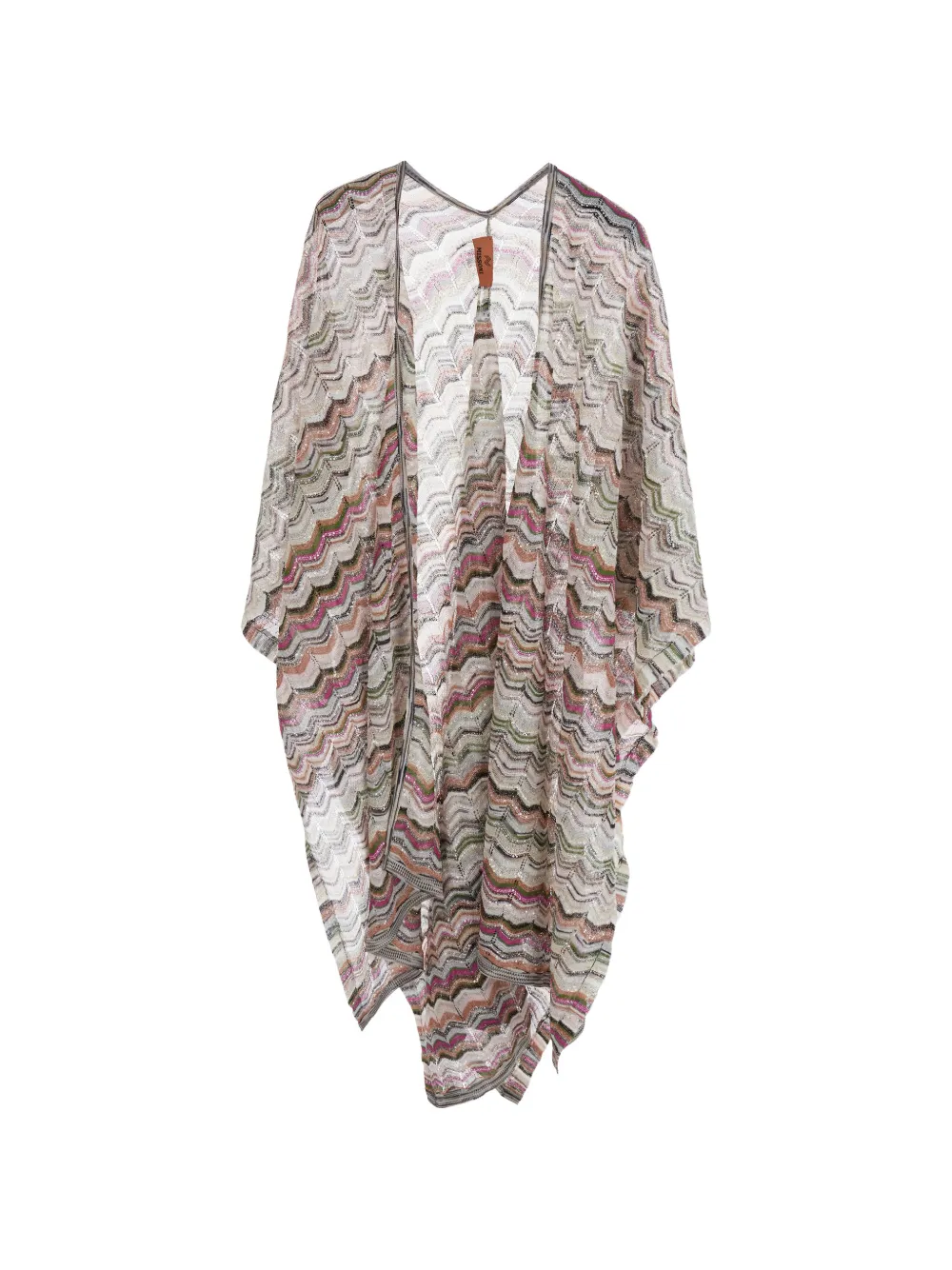 Missoni zigzag-knit sequin-embellished cape - Tons neutres Missoni zigzag-knit sequin-embellished cape - Tons neutres
