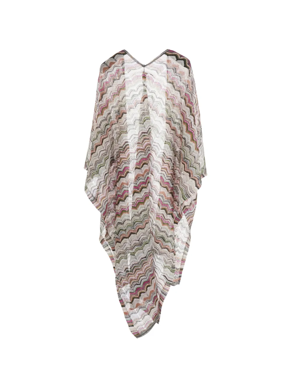 Missoni zigzag-knit sequin-embellished cape Beige