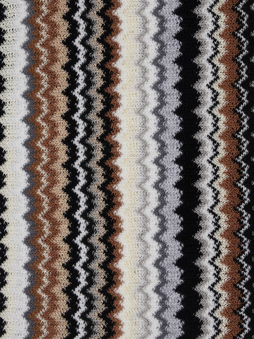 Missoni zigzag-knit fringed scarf Bruin