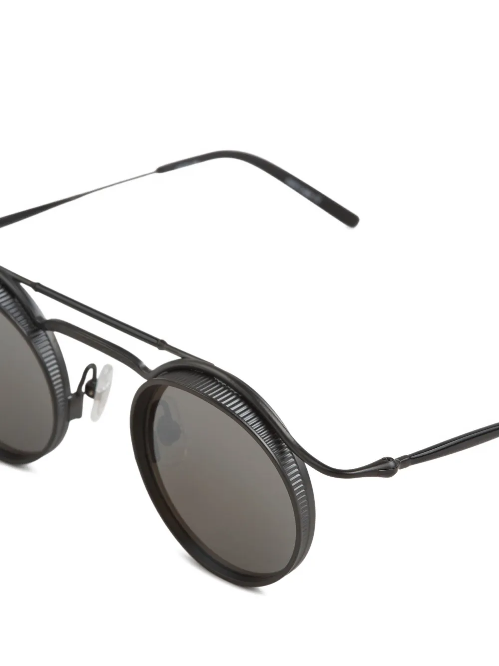 Matsuda round-frame titanium sunglasses Zwart