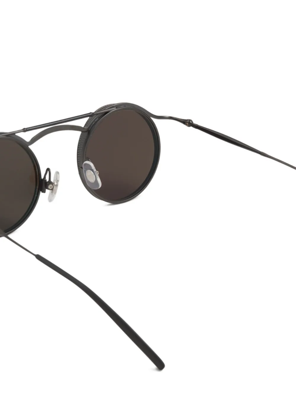 Matsuda round-frame titanium sunglasses Zwart