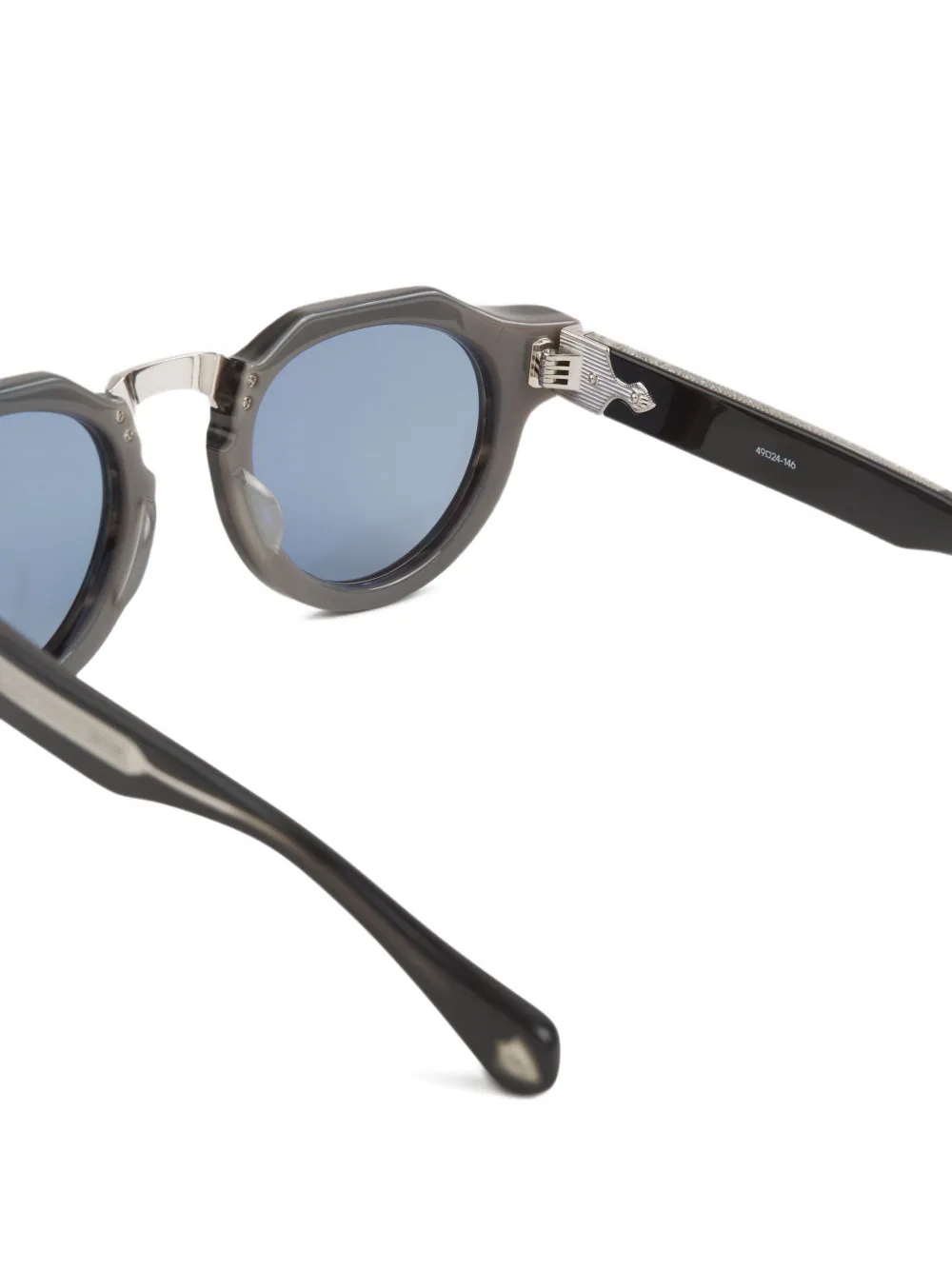 Matsuda engraved round-frame sunglasses Zwart