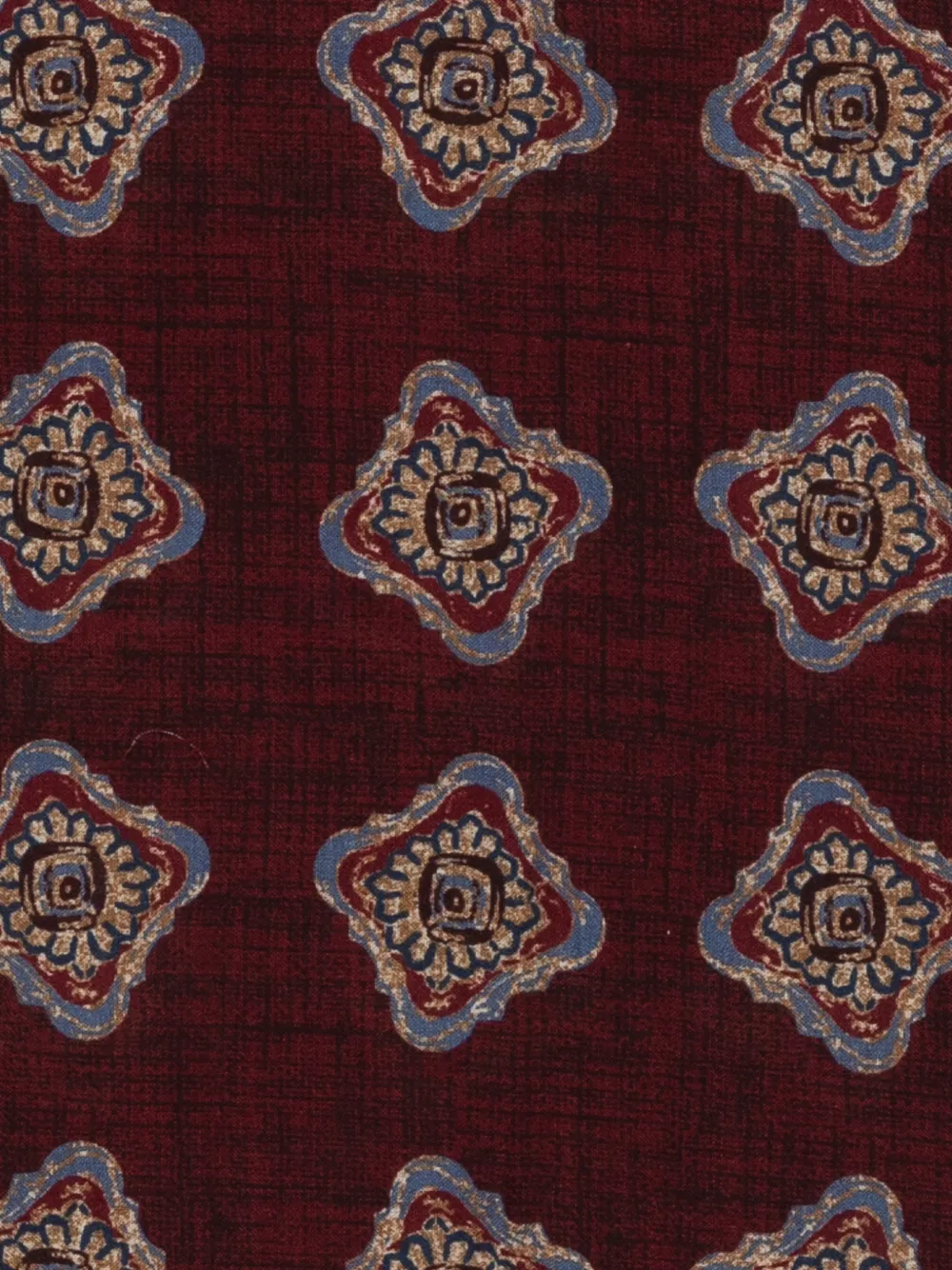 Barba geometric-print fringed scarf Rood