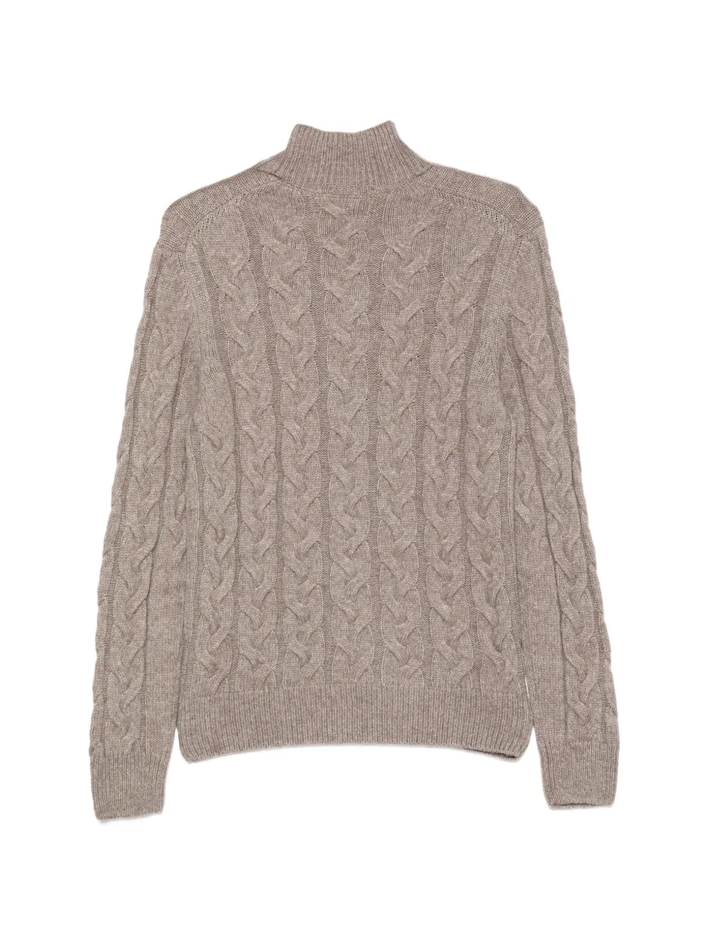 Barba cable-knit turtleneck sweater Beige