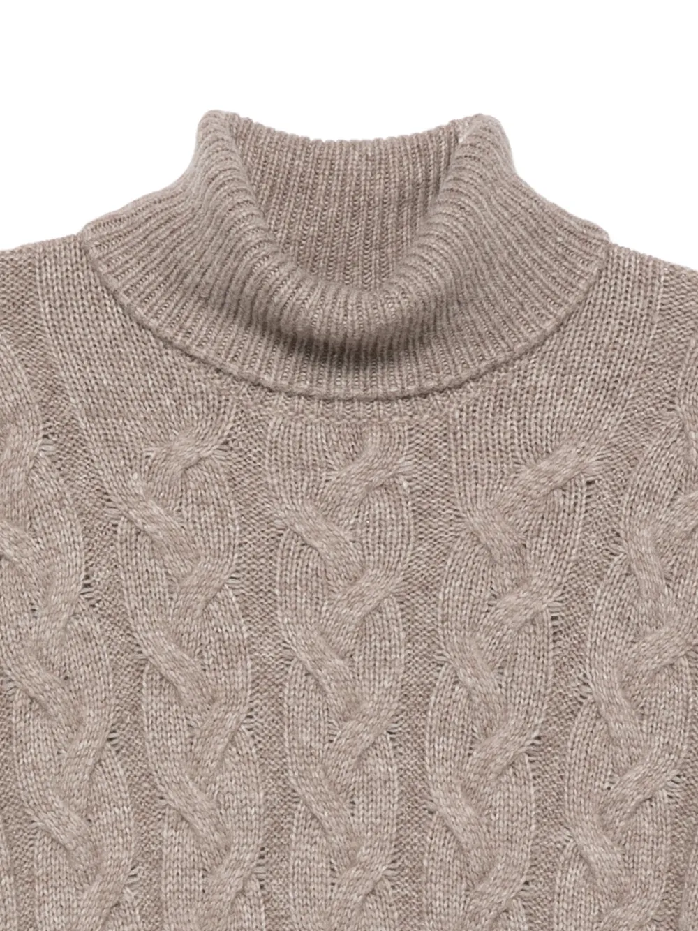 Barba cable-knit turtleneck sweater Beige