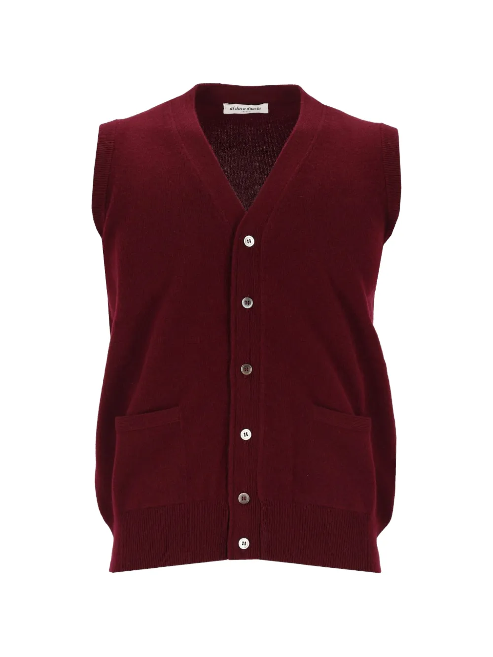 Al Duca D’Aosta 1902 V-neck cashmere vest - Rot