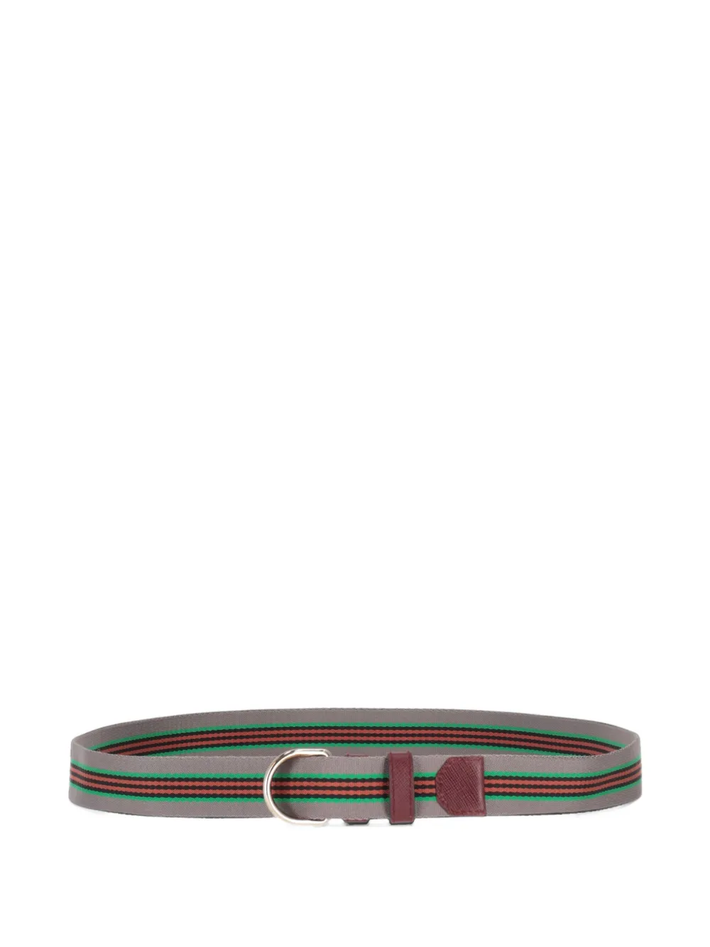 Prada striped D-ring belt Grijs