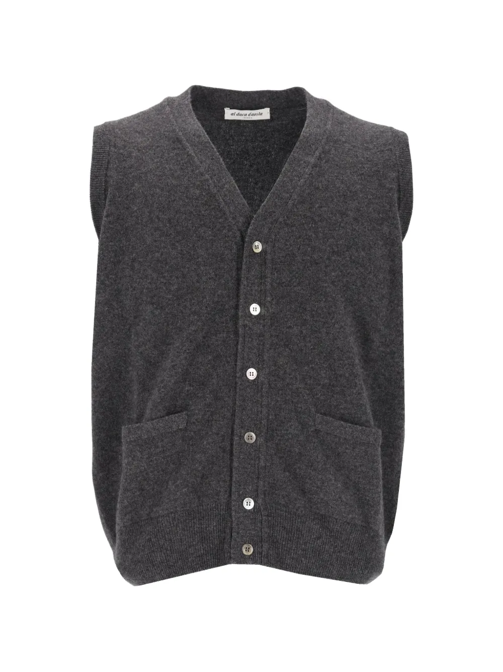Al Duca D’Aosta 1902 button-front V-neck cardigan - Grau