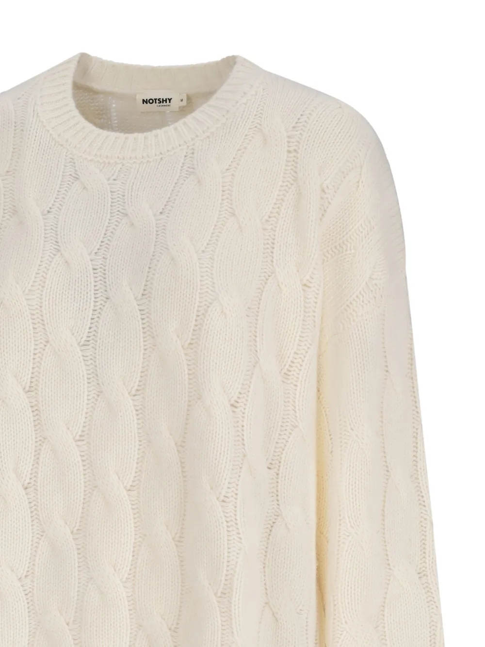 NOTSHY Patzi kabelgebreide trui Beige