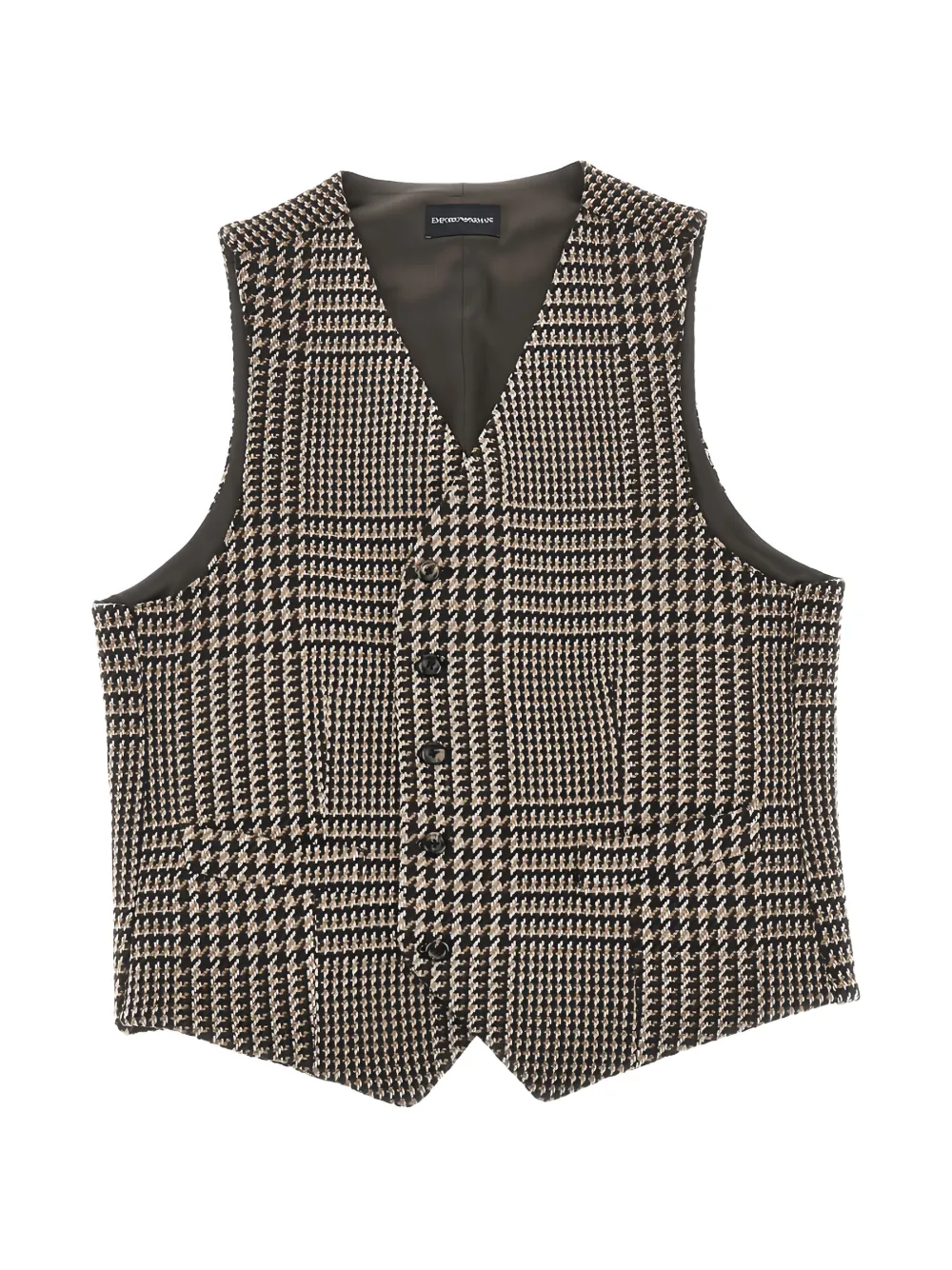 Emporio Armani check-pattern waistcoat - Marrone