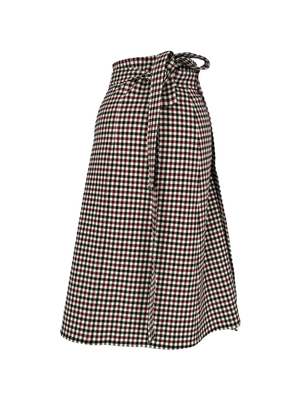 Celine Pre-Owned Plaid wrap skirt - Weiß