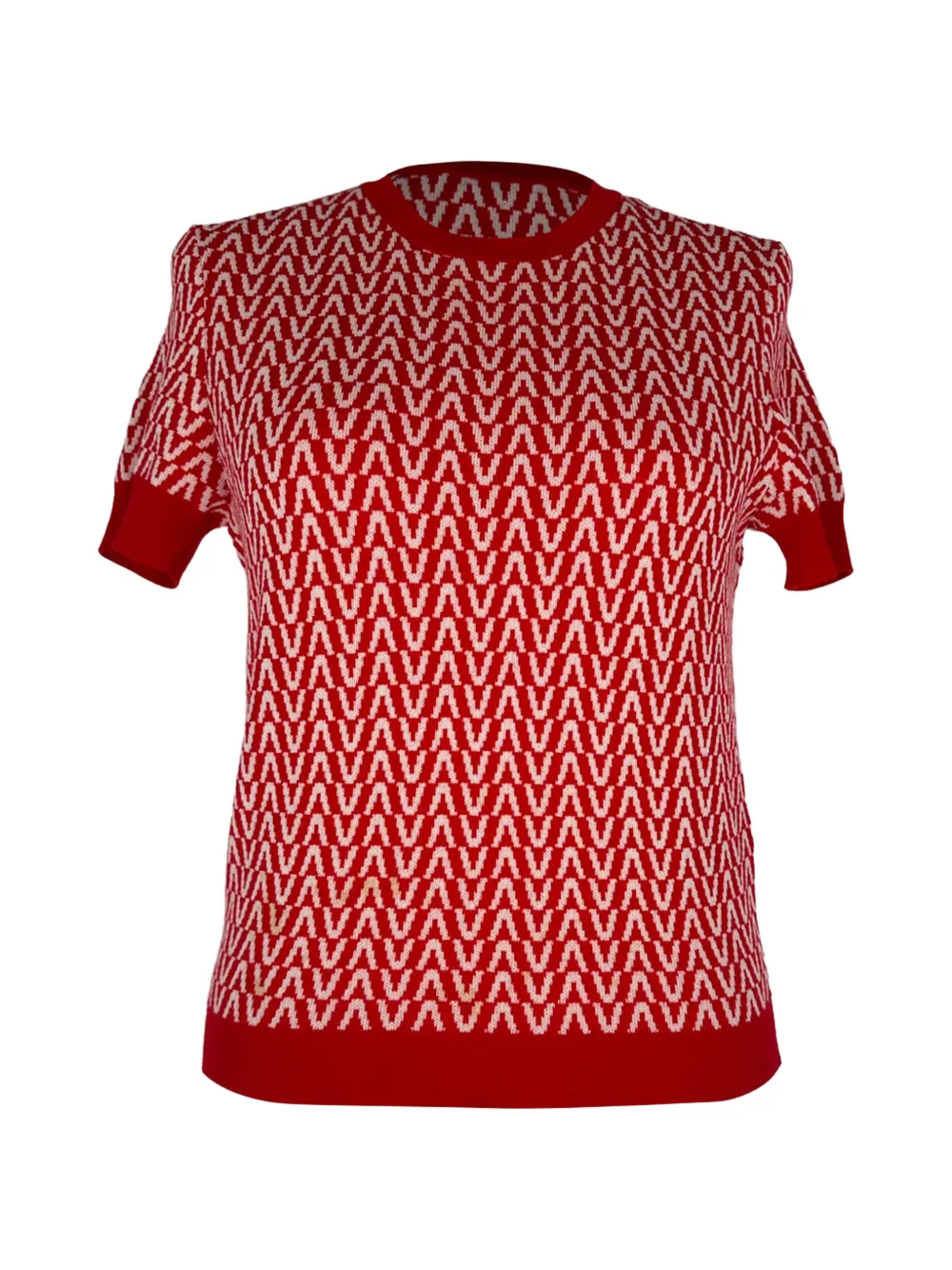 Valentino Garavani Pre-Owned 2020s Jacquard-Knit short-sleeve top - Rosso