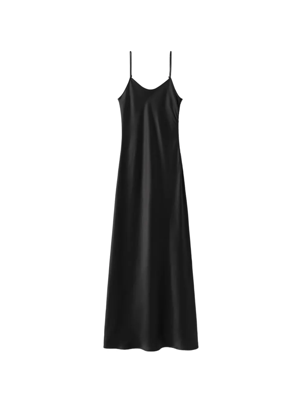 Almada Label Abito sottoveste lungo con finitura satinata - Nero