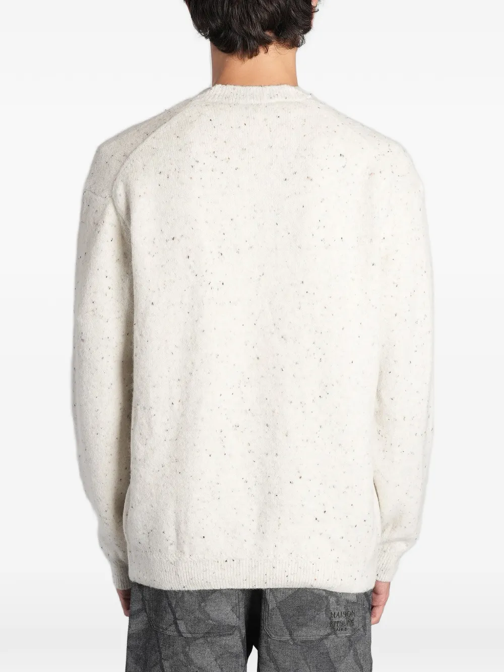 Maison Kitsuné flecked-knit sweater Wit
