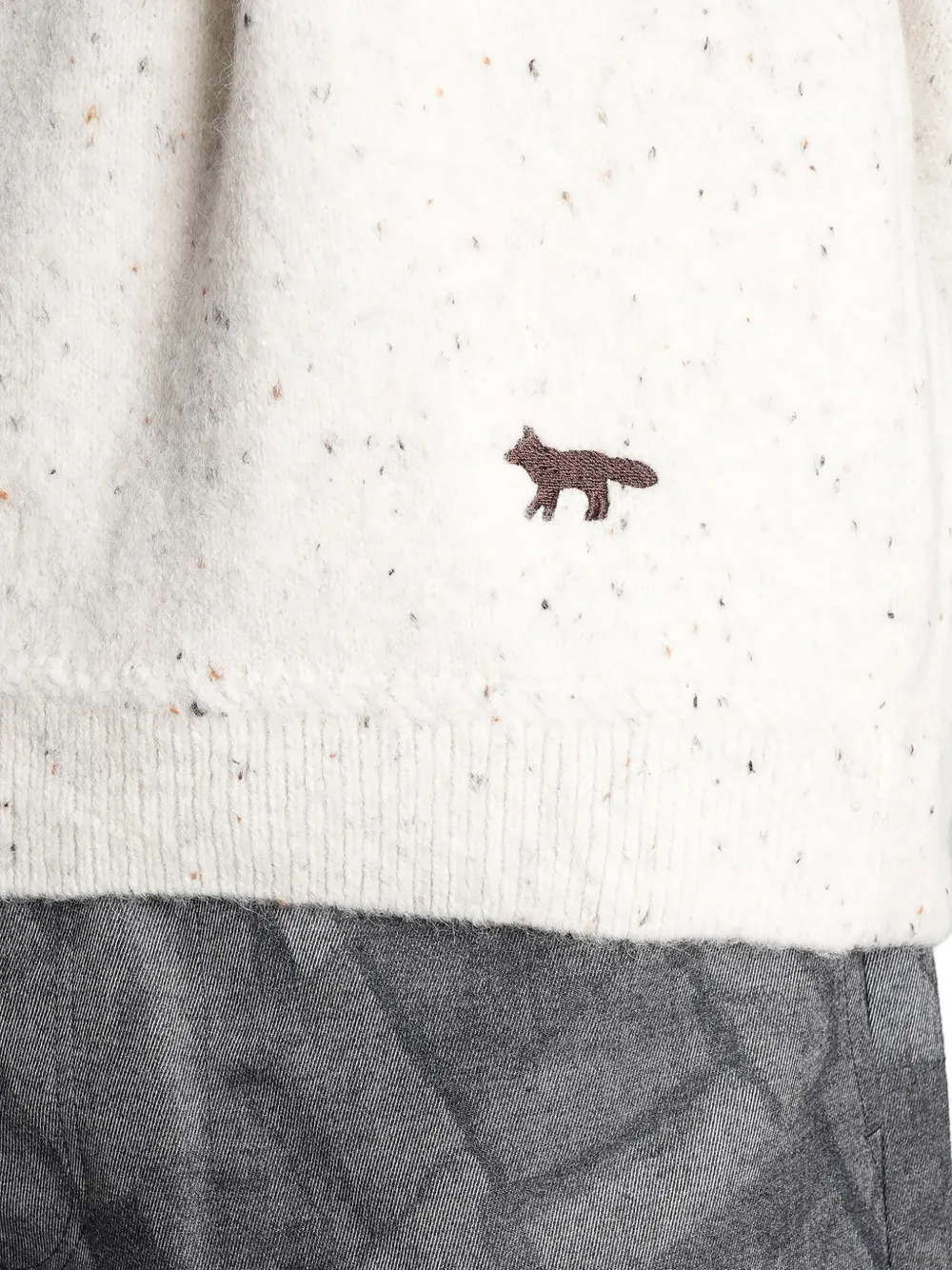 Maison Kitsuné flecked-knit sweater Wit