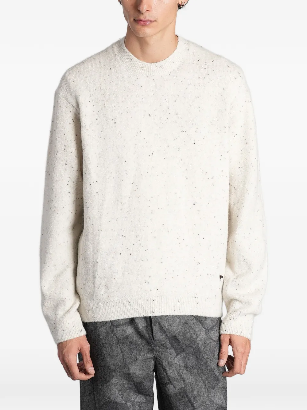 Maison Kitsuné flecked-knit sweater Wit