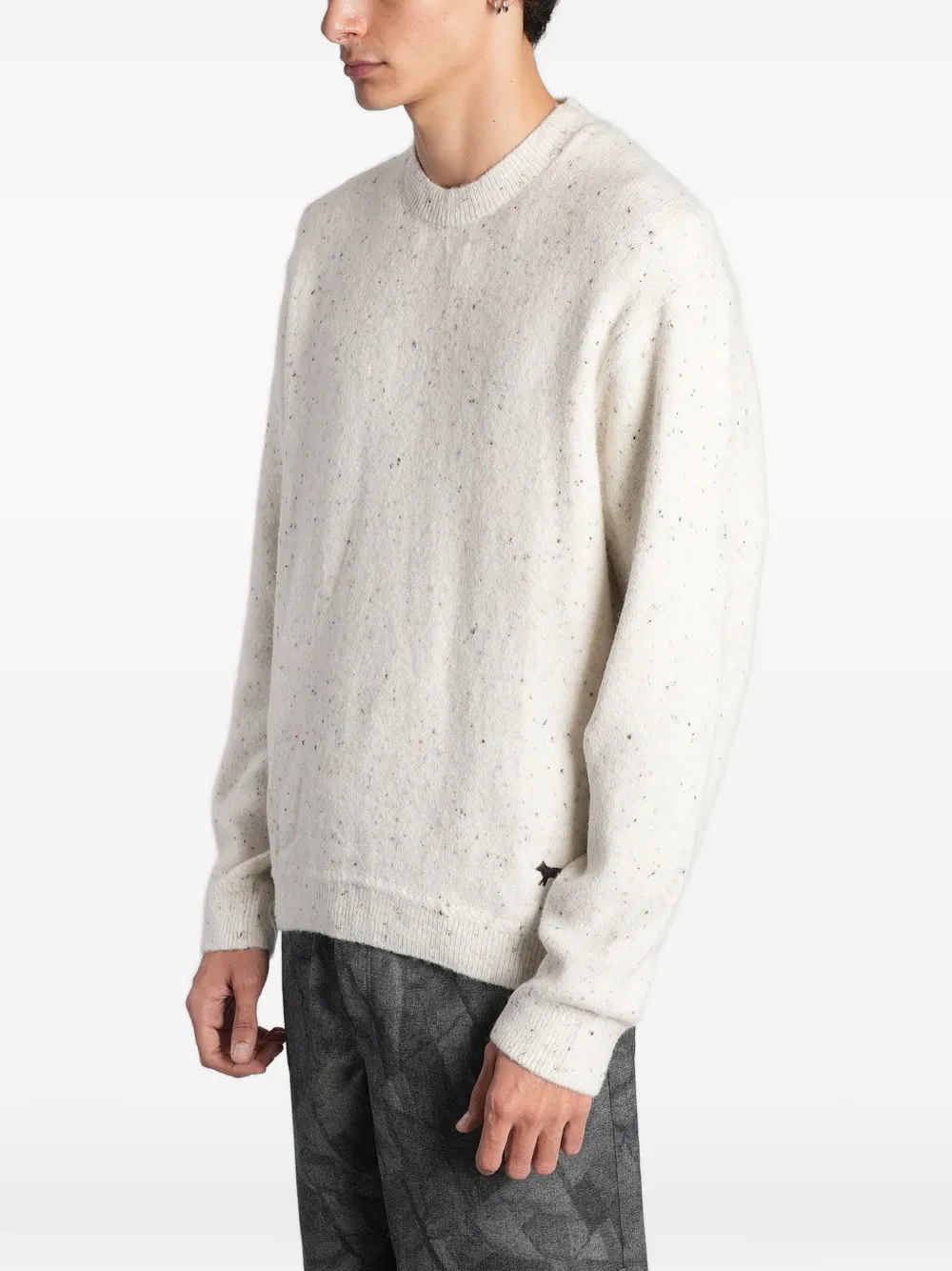 Maison Kitsuné flecked-knit sweater Wit