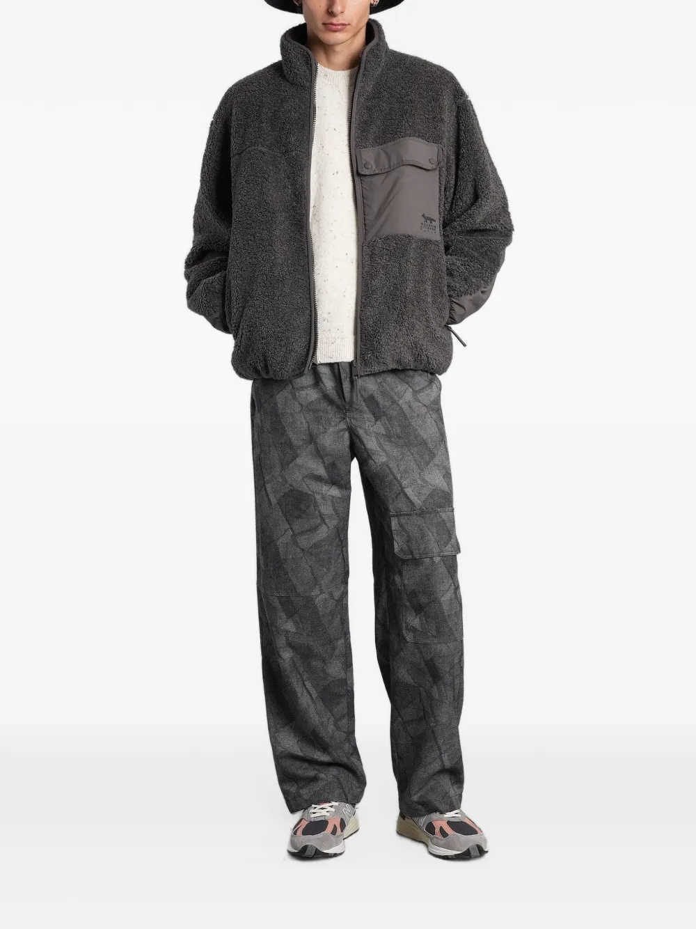 Maison Kitsuné flecked-knit sweater Wit