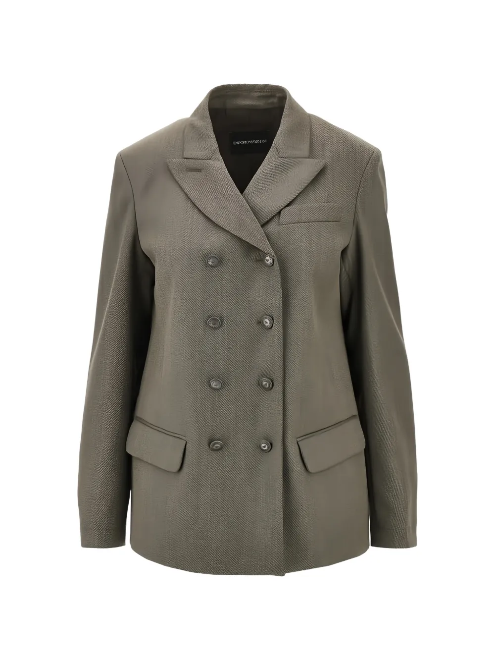 Emporio Armani double-breasted virgin wool blazer - Marrone