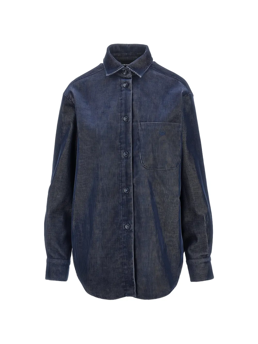 Emporio Armani corduroy-effect button-down shirt - Blau