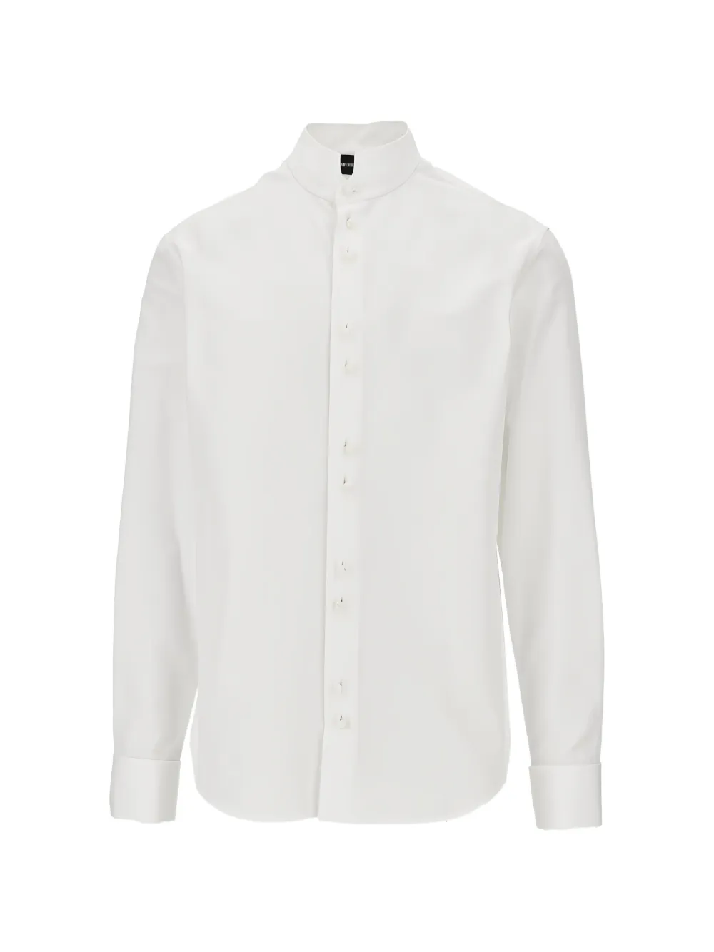 Emporio Armani Band-collar Button-up Shirt In White
