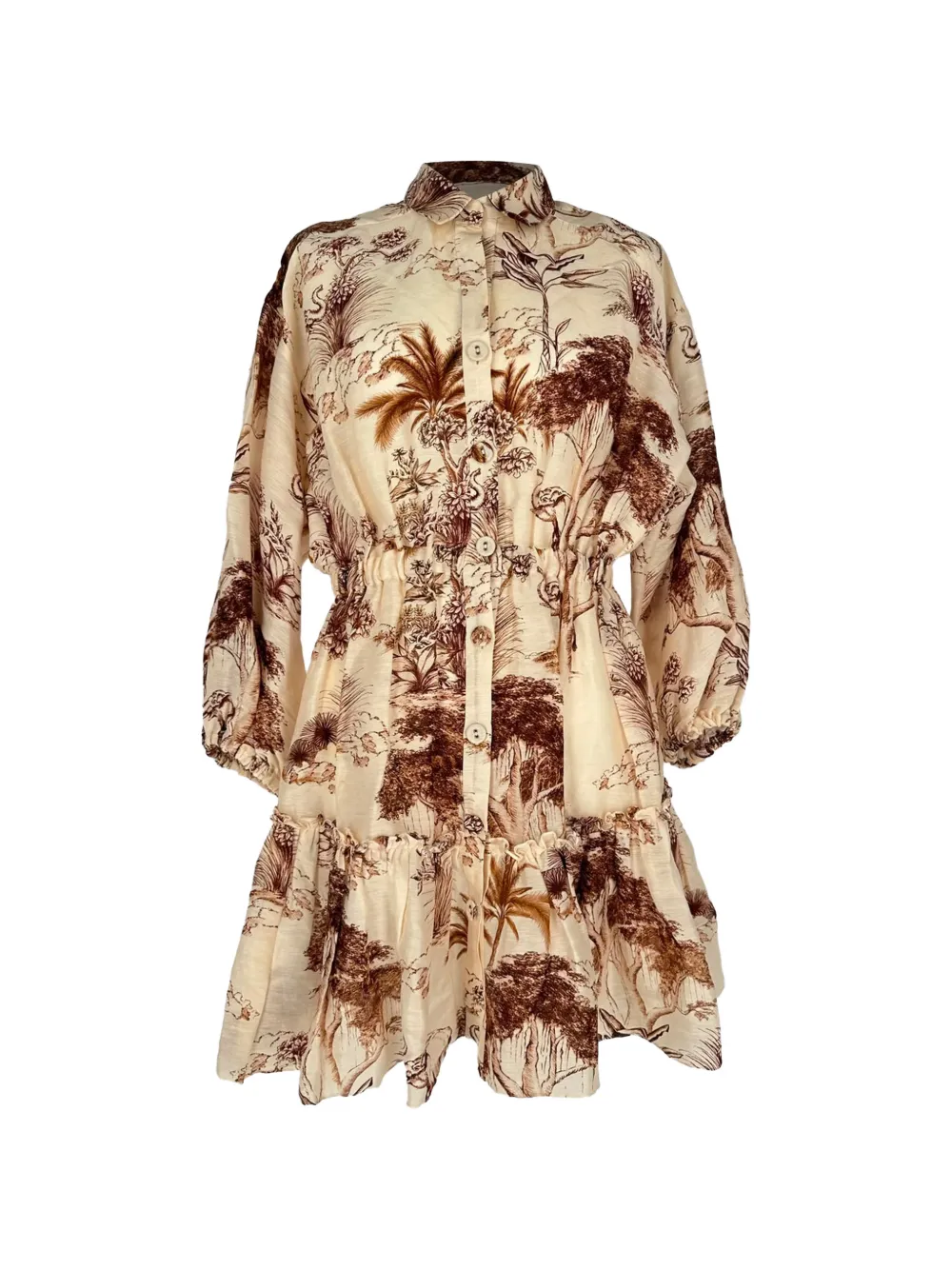 SANDRO printed shirt dress - Nude