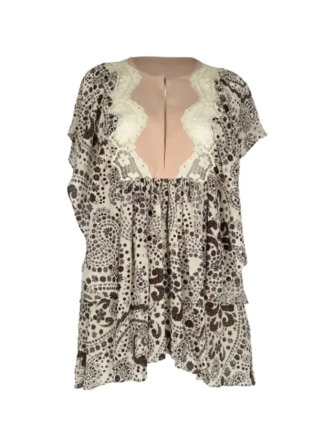 Chloé Vintage blouse à finitions en dentelle et imprimé cachemire