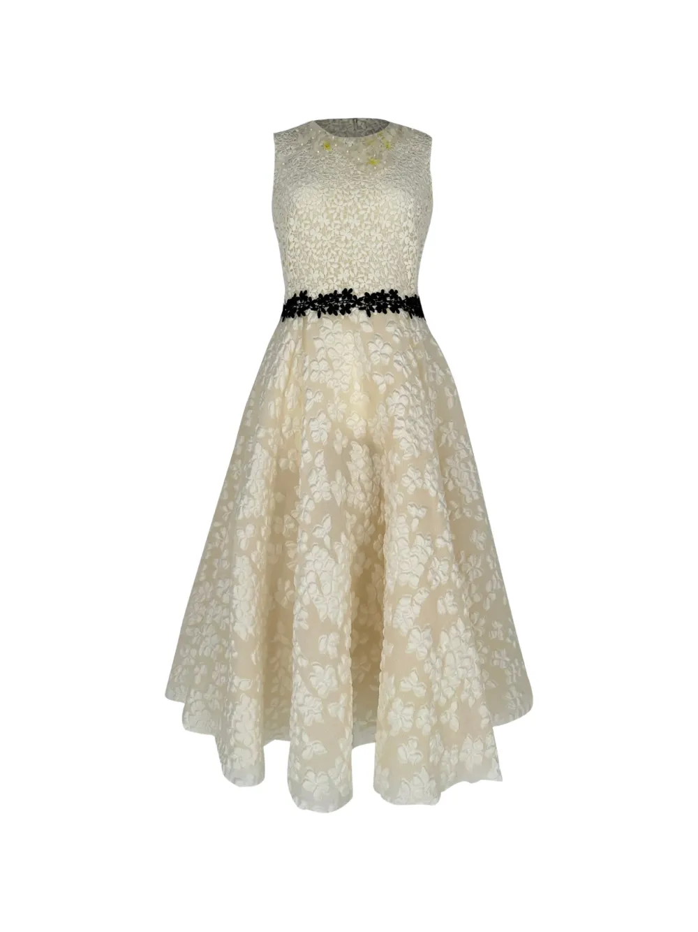 Giambattista Valli Vintage floral-lace midi dress - Bianco