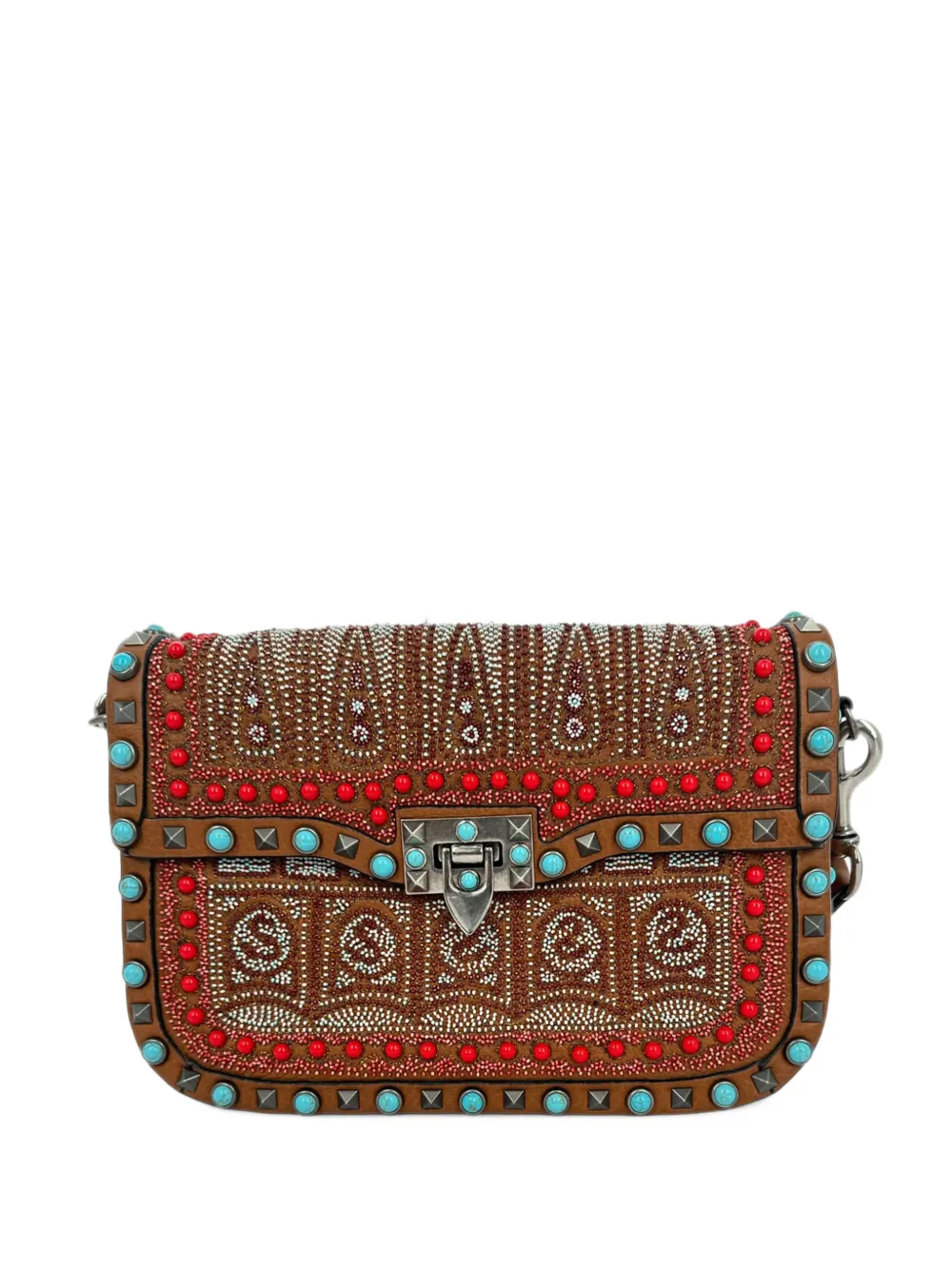 Valentino Garavani Pre-Owned Rockstud Rolling crossbody bag - Marrone