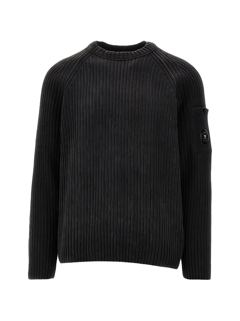 C.P. Company ribbed Lens-detail sweater Zwart