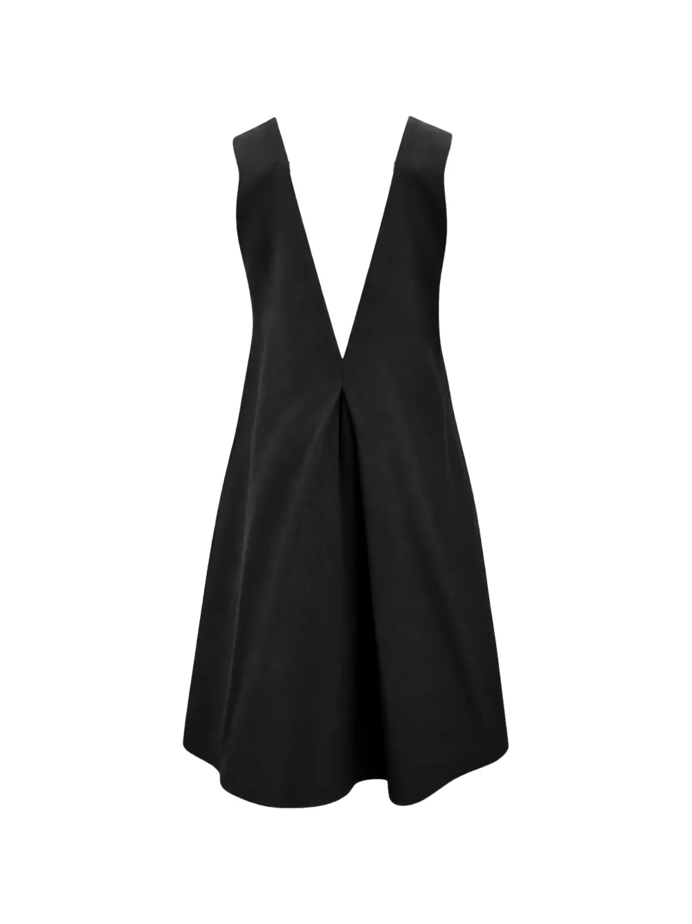 Eleh plunging V-neck pleated mini dress Zwart