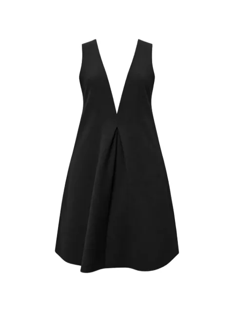 Eleh plunging V-neck pleated mini dress