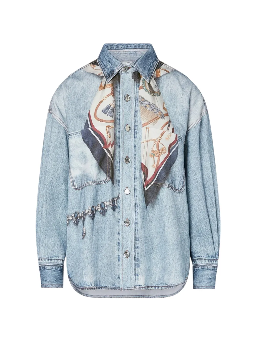 LIU JO shirt in denim with print digital - Blau