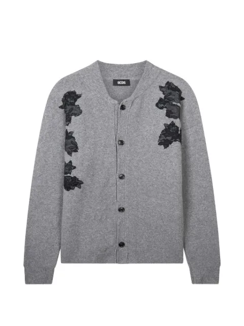 GCDS floral-embroidered cardigan