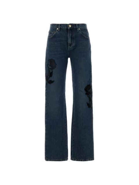 Blumarine rose-patch trousers