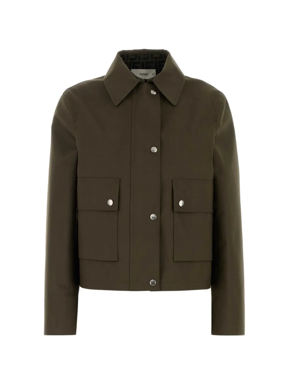 FENDI green mackintosh fabric blouson - Verde