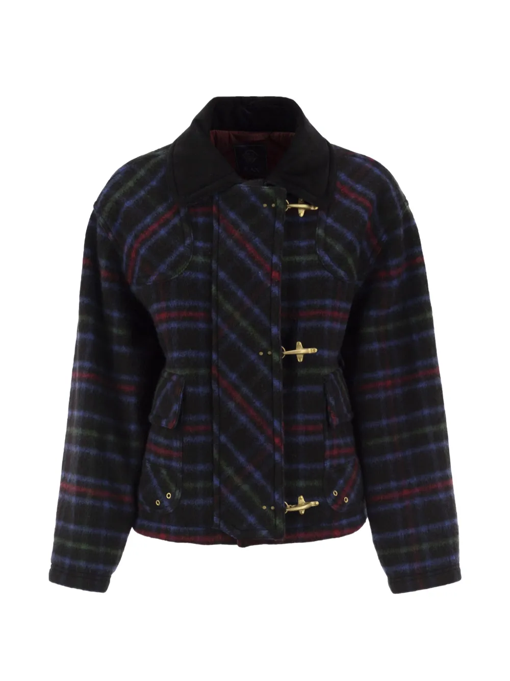 Fay tartan-pattern hook-fastening jacket - Blau