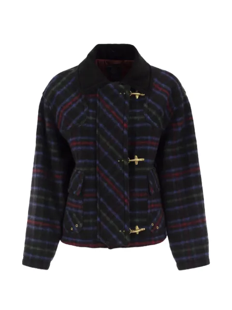 Fay tartan-pattern hook-fastening jacket