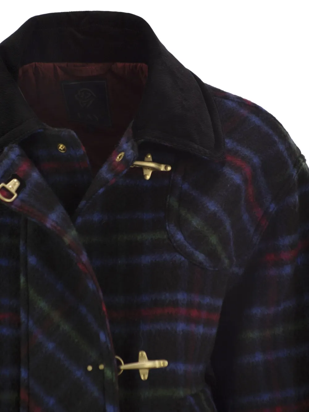 Fay tartan-pattern hook-fastening jacket Blauw