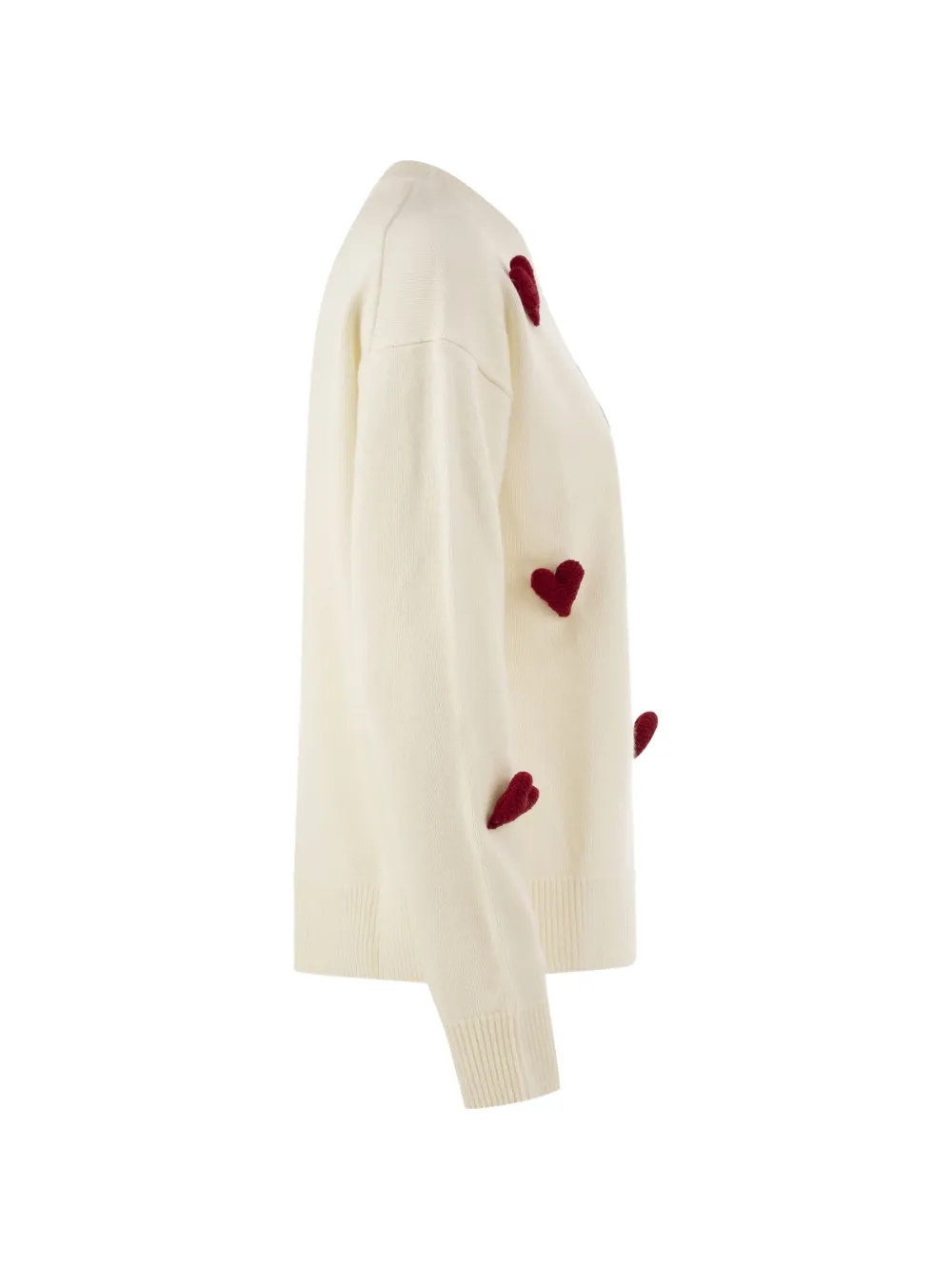 MC2 Saint Barth Tessa heart-appliqué sweater Beige